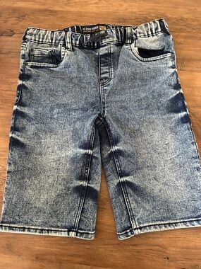 Zoo York Navy and Light Blue Tie-Waist Denim jogger Shorts